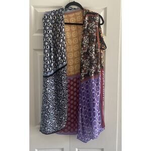 Lovestitch‎ Boho Patchwork Open Kimono 100% Viscose One Size Open Cardigan Light